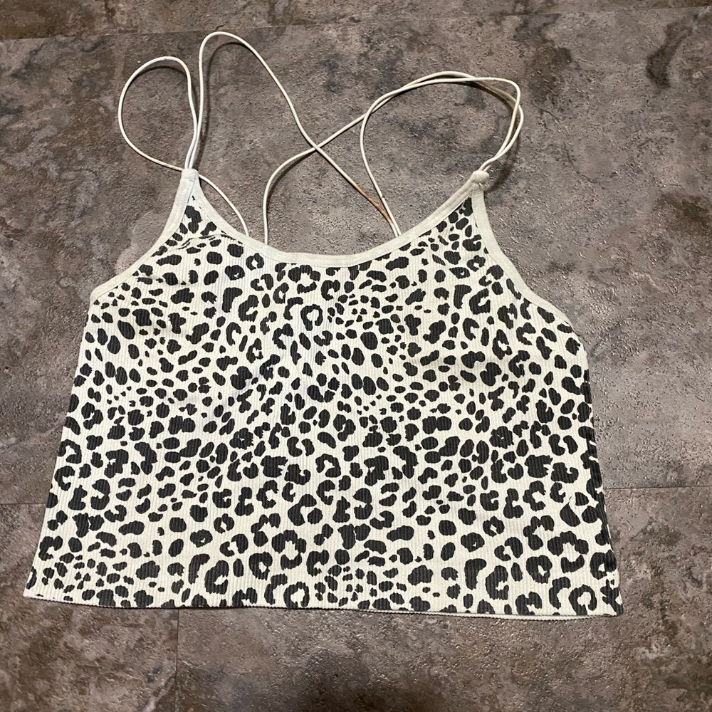 No Boundaries Leopard Print Camisole - Black and White